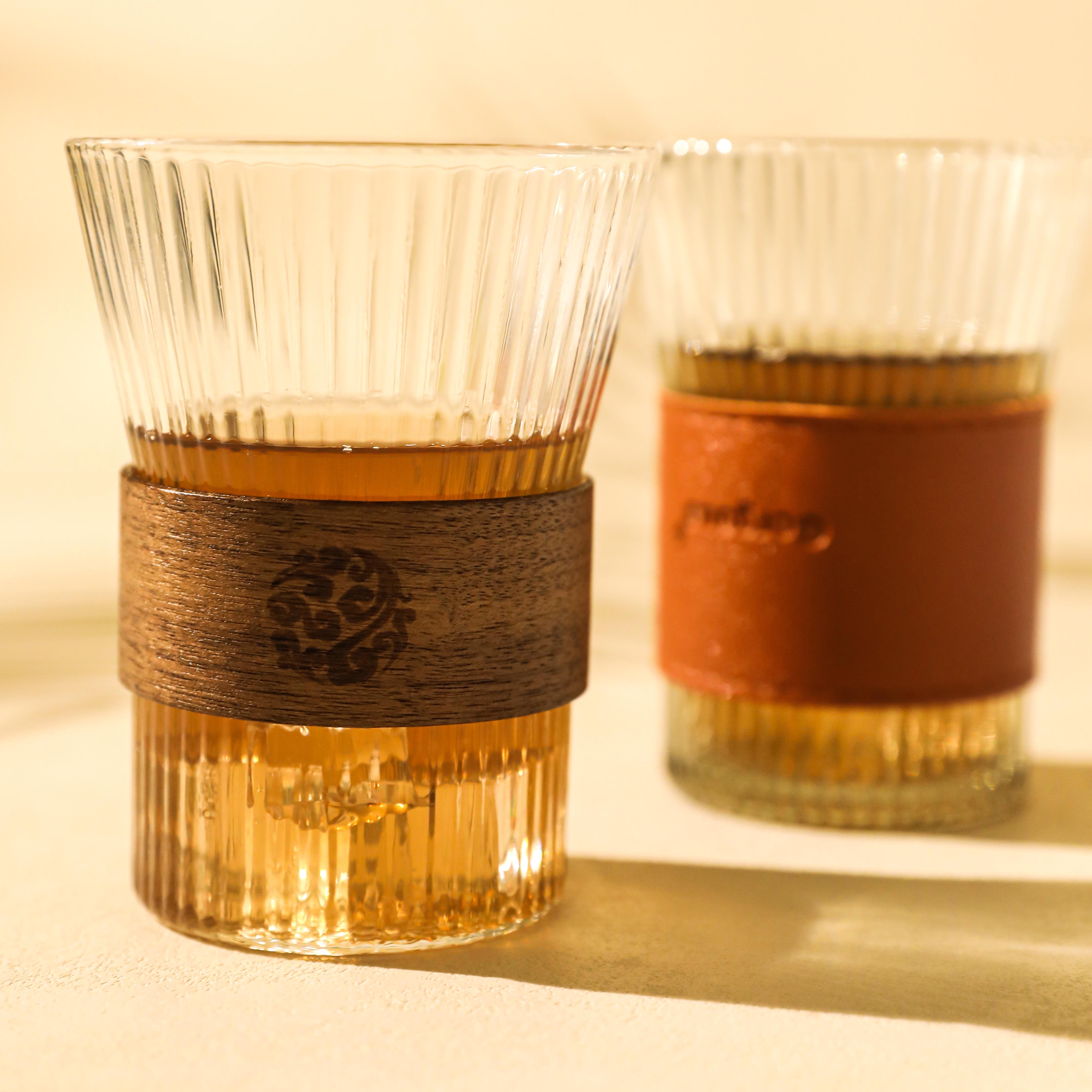 High Quality Vertical stripe Crystal Glass cup for Coffee or Cappuccino Drinking Coffee Glass mug