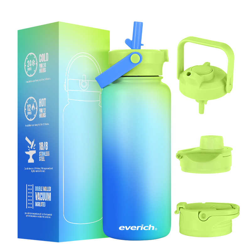 Stainless Steel Insulated Water Bottle with Straw For Cold & Hot Drinks Metal Vacuum Flask with Screw Lid and Modern Leakproof