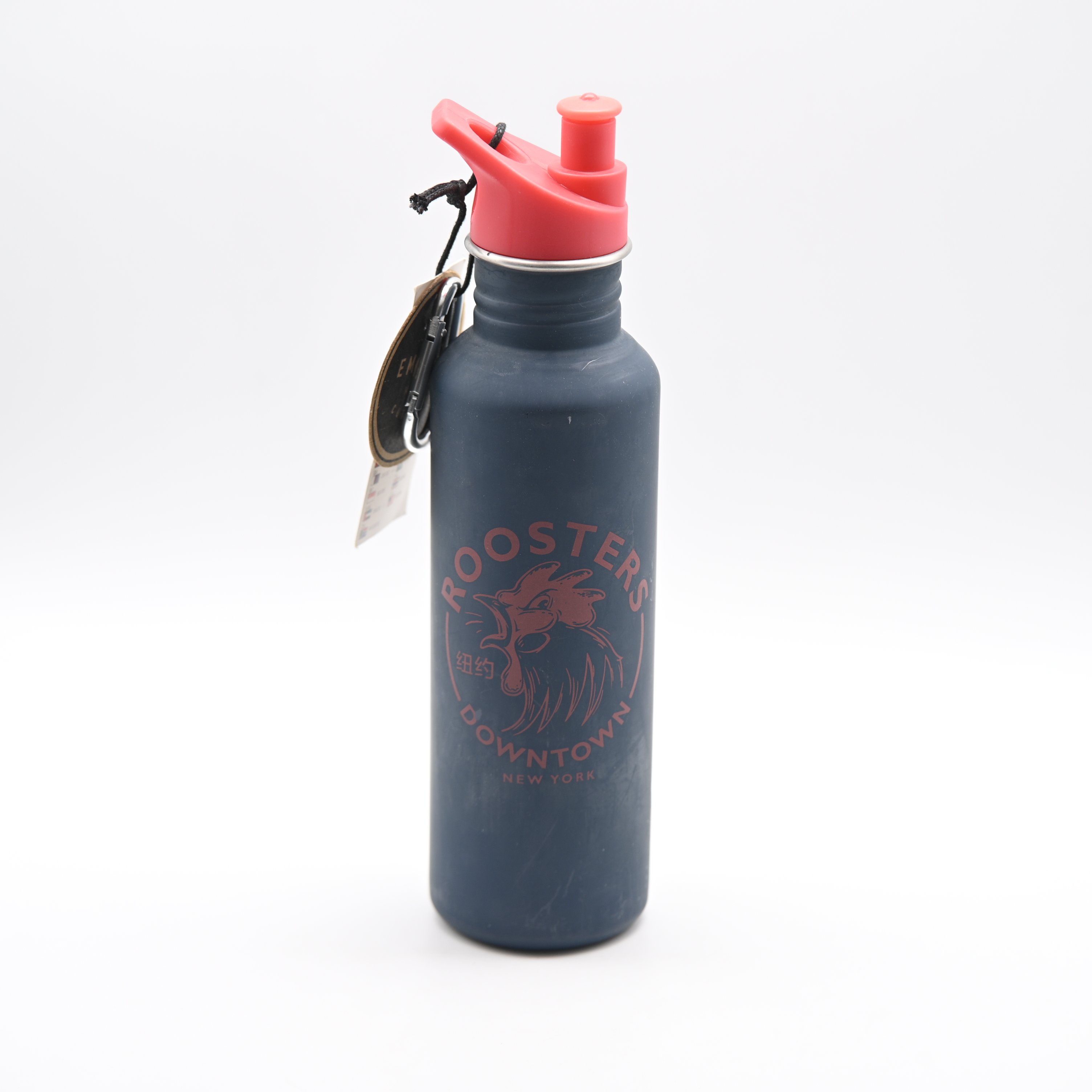 Recycled Aluminum metal logo custom 500ml 750ml outdoor drink cycling camping thermal bicycle water bottle with carabiner