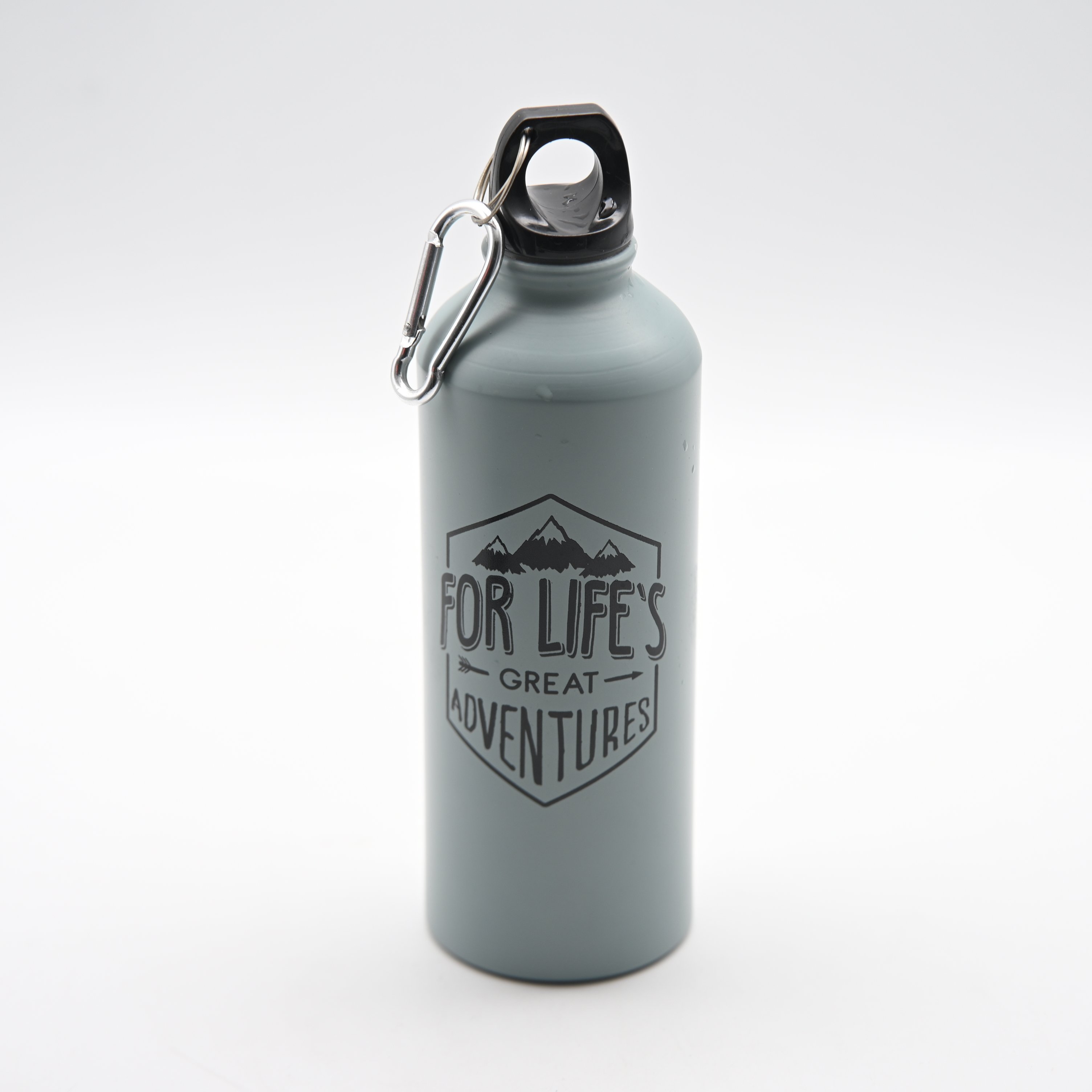Recycled Aluminum metal logo custom 500ml 750ml outdoor drink cycling camping thermal bicycle water bottle with carabiner