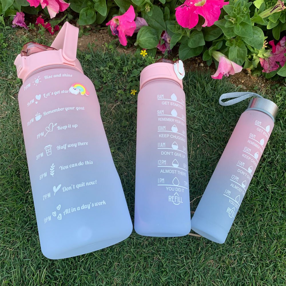 2L Water Bottle Motivational Drinking Bottle With Time Marker Large Capacity Portable Reusable Plastic motivational water bottle