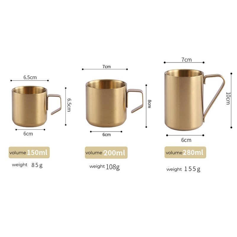 304 stainless steel double layer coffee cup with anti-hot factory direct Outdoor Camping mug breakfast milk cup