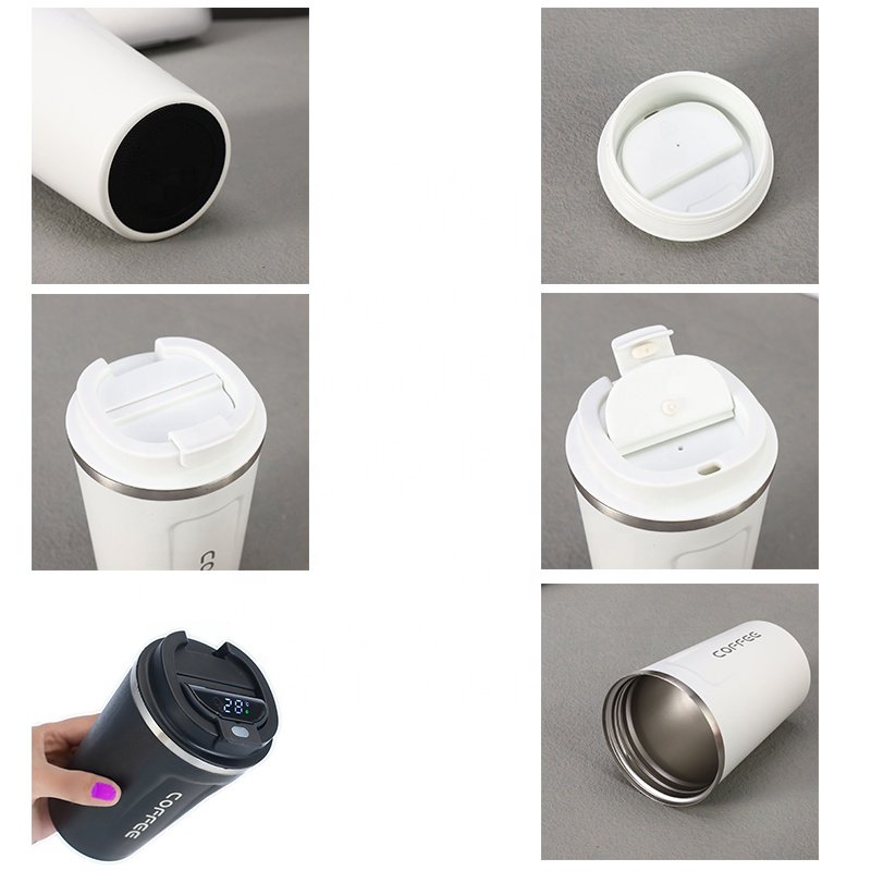 ZP 380ml 510ml in stock factory Wholesale Smart Warm Display Coffee Mug 304 stainless steel vacuum mug Outdoor gift water mug