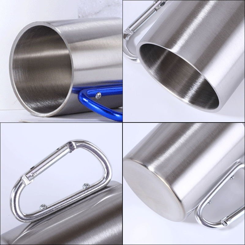 220ml Stainless Steel custom cups camping mug with handle high quality sublimation easy carrying tumbler