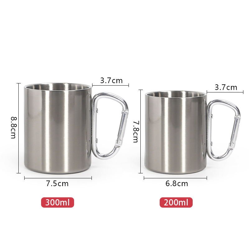 220ml Stainless Steel custom cups camping mug with handle high quality sublimation easy carrying tumbler