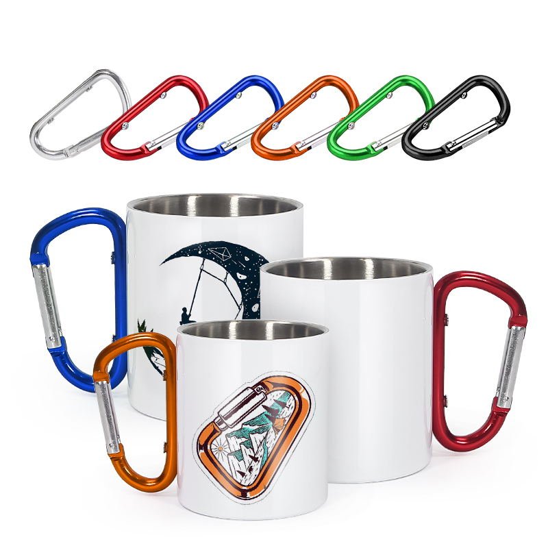 220ml Stainless Steel custom cups camping mug with handle high quality sublimation easy carrying tumbler