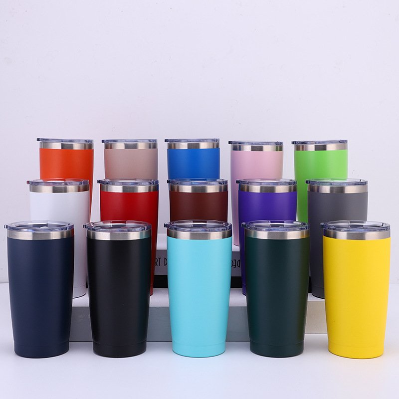 Wholesale Car Vacuum Thermos Travel Insulated Double Wall Tumbler 304 Stainless Steel Coffee Mug Cup with Lid Custom Logo
