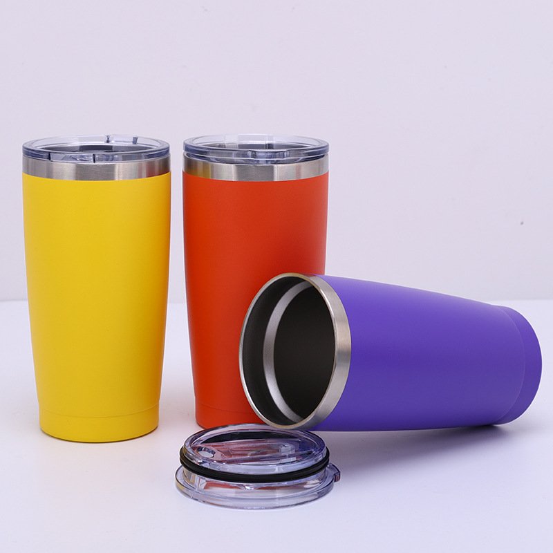 Wholesale Car Vacuum Thermos Travel Insulated Double Wall Tumbler 304 Stainless Steel Coffee Mug Cup with Lid Custom Logo