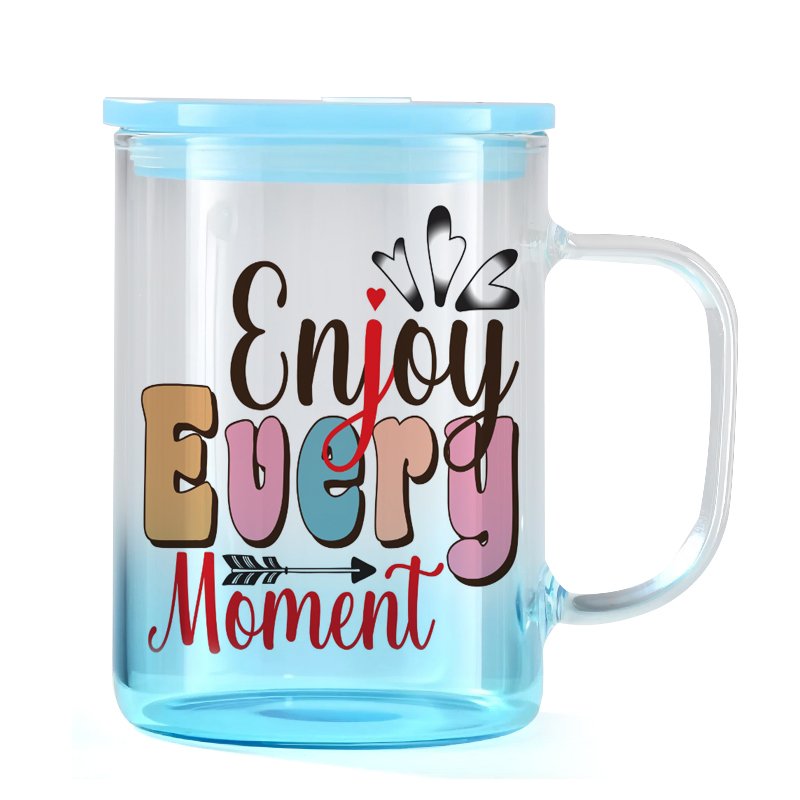 Custom 17oz Transparent Gradient Glass Mug Sublimation Blank Clear Ombre Jelly Glass Coffee Mug