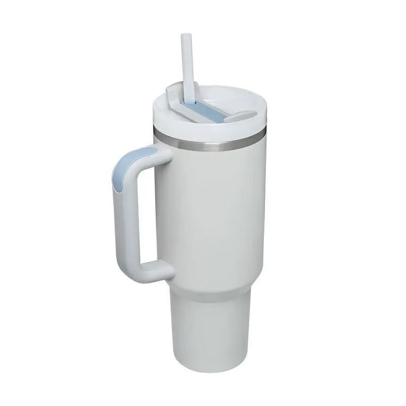40oz vacuum 304 SS double wall tumblers cup same style mug cup with stainless steel straw and cleaning brush