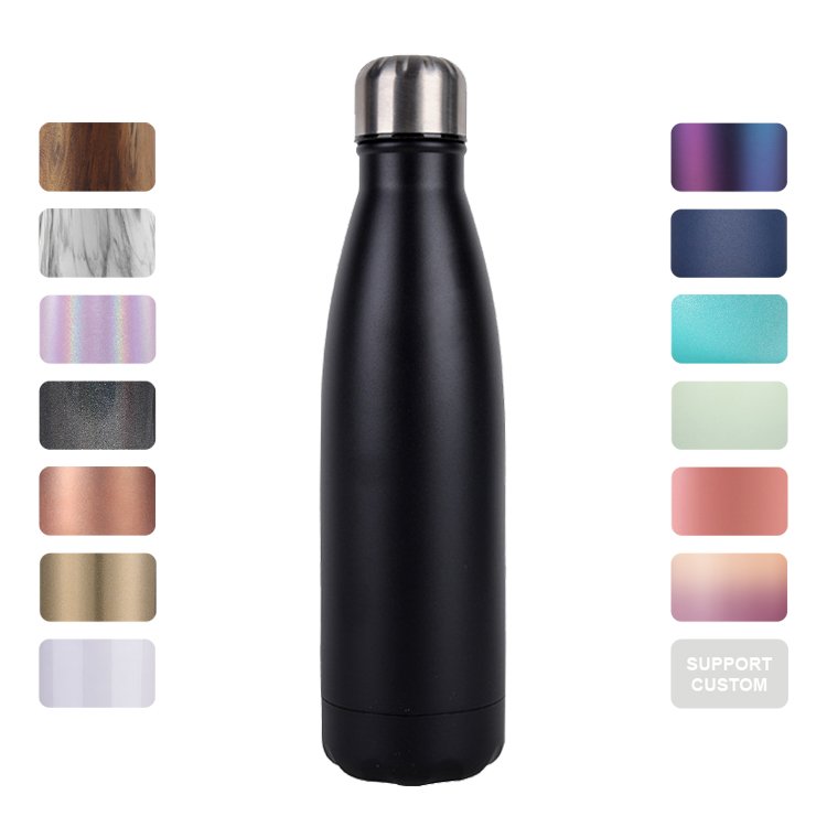 Double Wall Thermal Vacuum Flask Insulated Outdoor Sports Drink Cola Shaped 18/8 Stainless Steel Water Bottles with Custom Logo