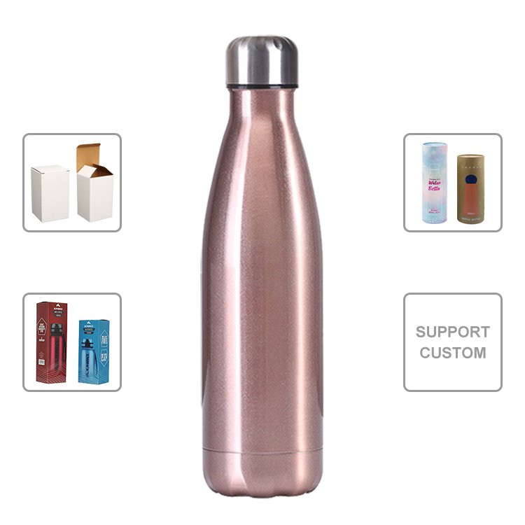 Double Wall Thermal Vacuum Flask Insulated Outdoor Sports Drink Cola Shaped 18/8 Stainless Steel Water Bottles with Custom Logo