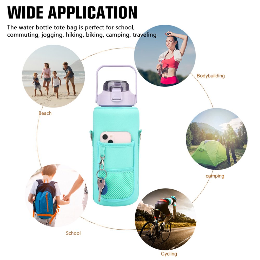 Wholesale Half Gallon Motivational BPA Free bottle 64 Oz Leak-proof Fitness plastic bottles Sport Water Bottles With Time Marker