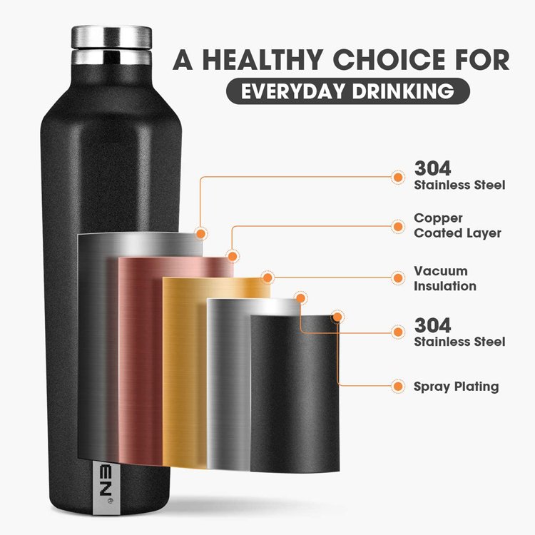 FAYREN Custom Insulated Double Wall Stainless Steel 18/8 Water Bottle Vacuum Flasks Thermos Outdoor Traveling With Portable Bag