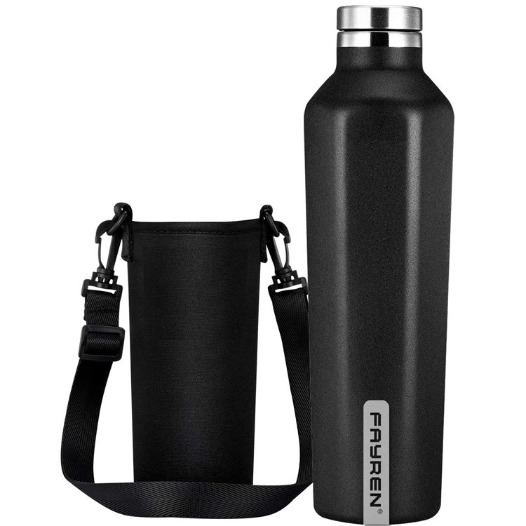 FAYREN Custom Insulated Double Wall Stainless Steel 18/8 Water Bottle Vacuum Flasks Thermos Outdoor Traveling With Portable Bag