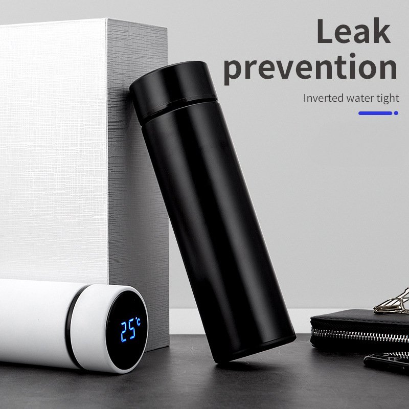 500ml Double Wall Insulated Custom Logo Vacuum Flask Smart Thermos Water Bottle with Led Temperature Display