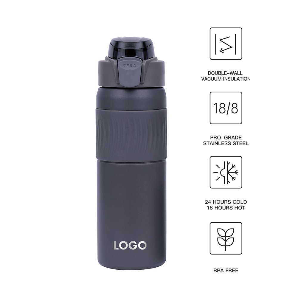 Customized 20oz Vacuum Stainless Steel Flask Water Bottle with Straw Lid