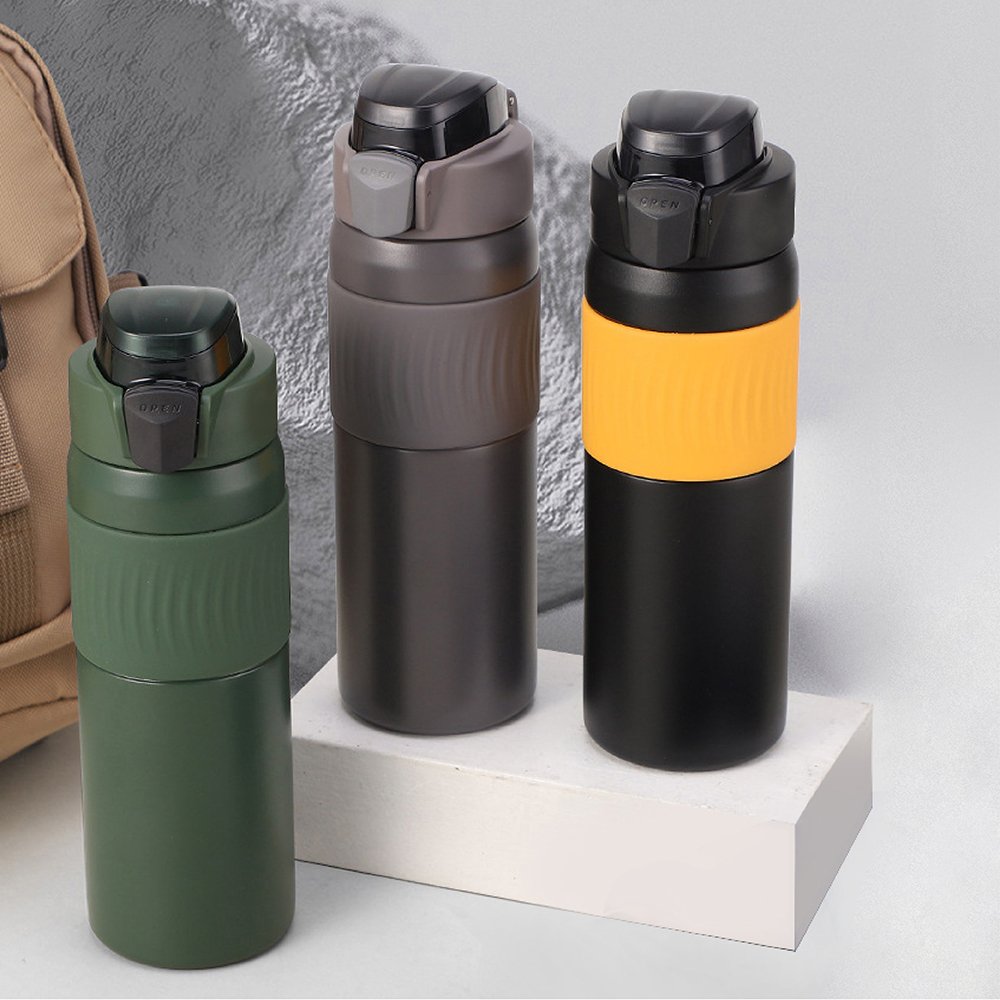 Customized 20oz Vacuum Stainless Steel Flask Water Bottle with Straw Lid