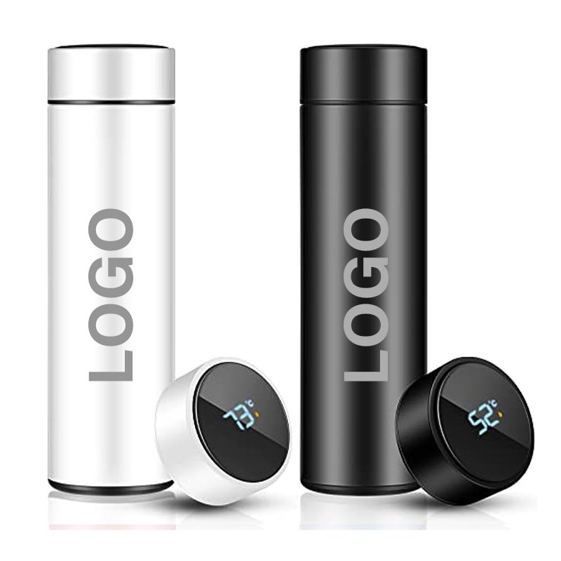 FACTORY OEM LED temperature display thermal vacuum flasks thermos cup stainless steel led smart water bottle with tea infuser