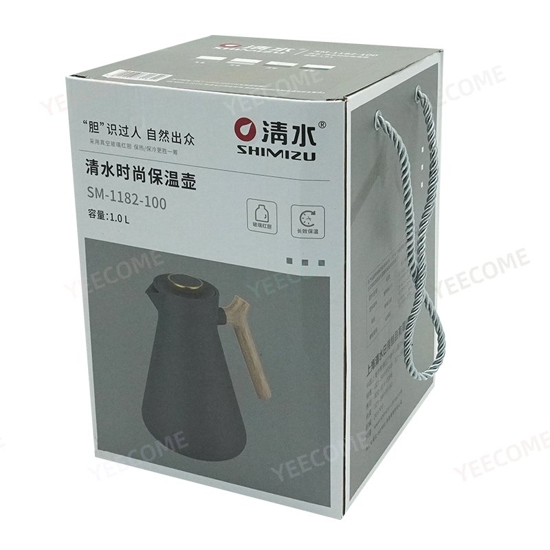 YJM1182-100 Capacity 1L SHIMIZU Custom Logo Plastic Vacuum Flask &Thermoses Coffee Pot Flask Vacuum Keep 24 Hours Hot and Cold