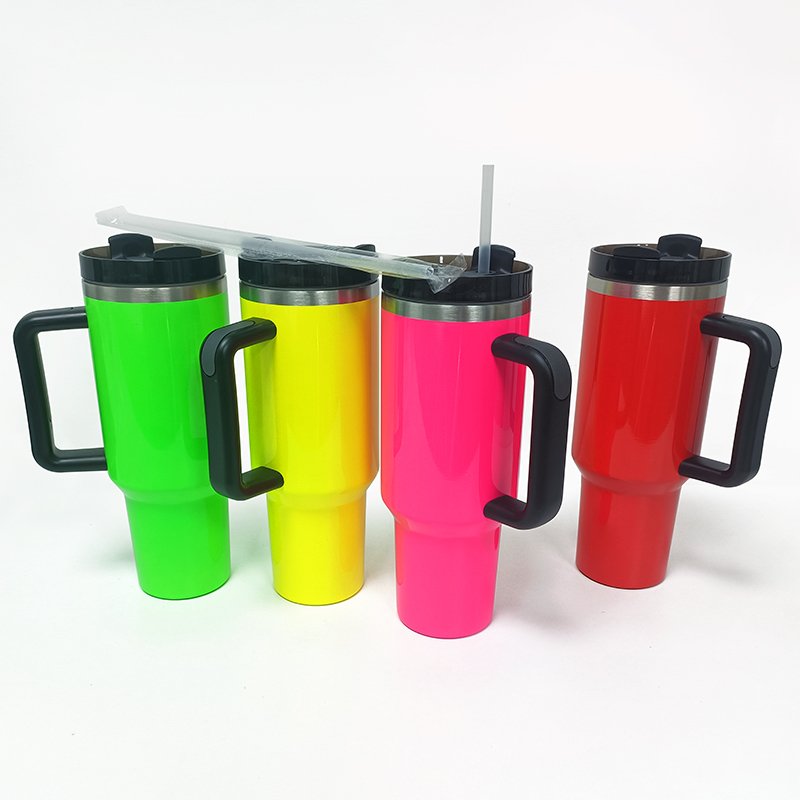 New Design Halloween 304 Double Wall Stainless Steel Insulating Cup 40oz Coffee Car Tumblers With Handle For Christmas Gifts