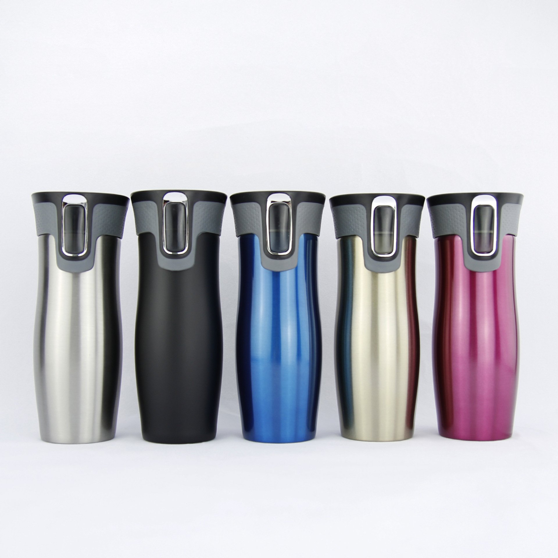 Beauchy Water Bottle Reusable Travel Sport Stainless Steel Double Wall Vacuum Insulated Flask Tumbler cup with Lid