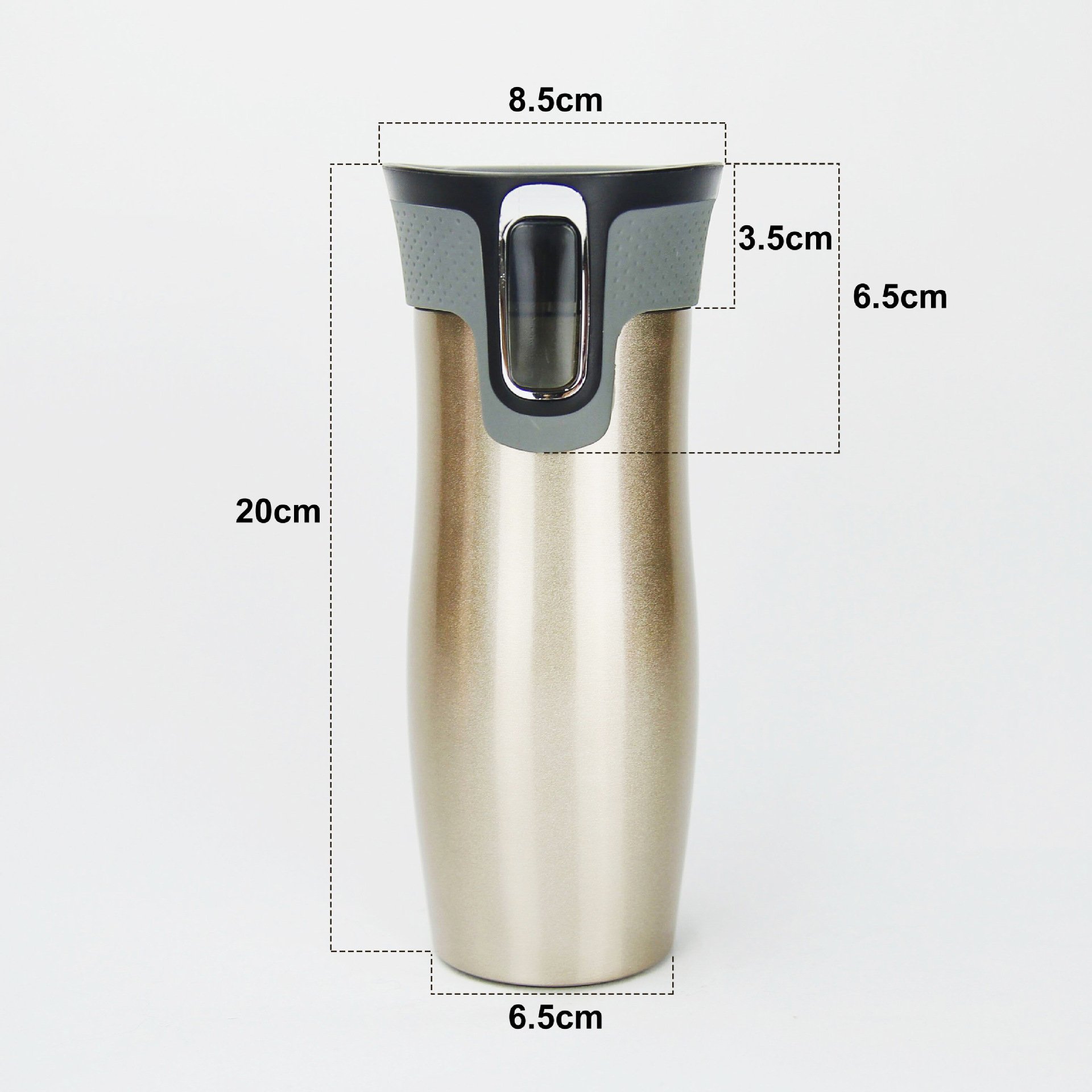 Beauchy Water Bottle Reusable Travel Sport Stainless Steel Double Wall Vacuum Insulated Flask Tumbler cup with Lid