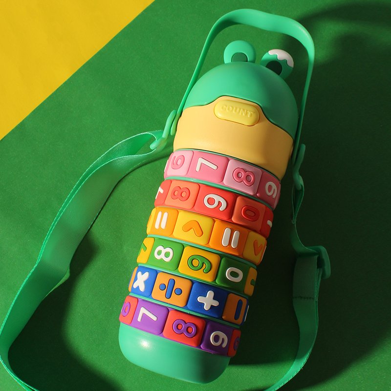 Popular Design Number Calculate Straw Hot Thermo Cups Vacuum Flask Double Wall Vacuum Insulated Thermos For Children