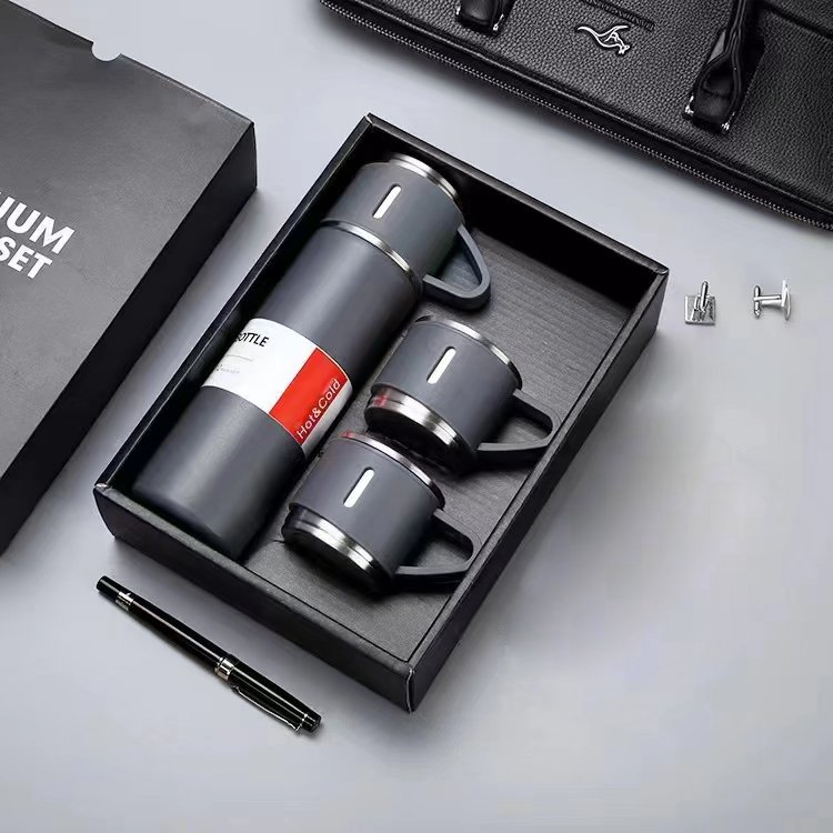 Corporate Business Stainless Steel Vacuum Flask Thermos Mug Gift Set