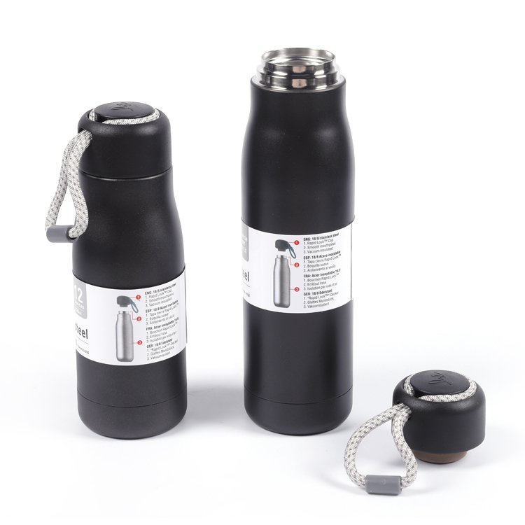 Custom logo 20oz unbreakable stainless steel double wall vacuum insulated thermo flask water bottle with loop