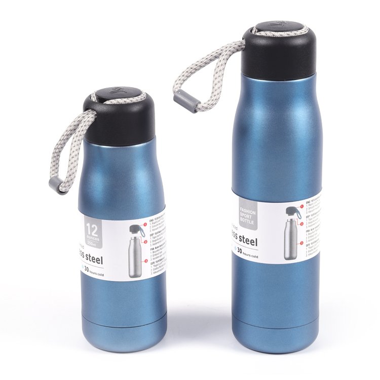 Custom logo 20oz unbreakable stainless steel double wall vacuum insulated thermo flask water bottle with loop