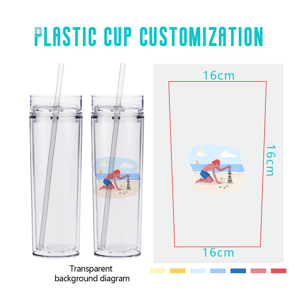 16oz Double Wall Matte Acrylic Skinny Tumbler Insulated Colorful Slim Plastic Cups Water Bottle With Lid And Straw