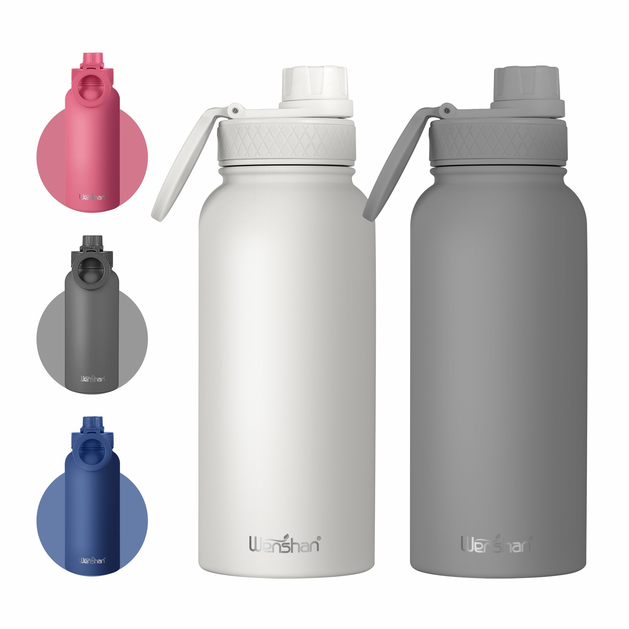 Dual Wall Stainless Steel Vacuum Flask New Water Bottle with Magnetic Phone Holder Sports Handle Lid Convenient Travel Drinking