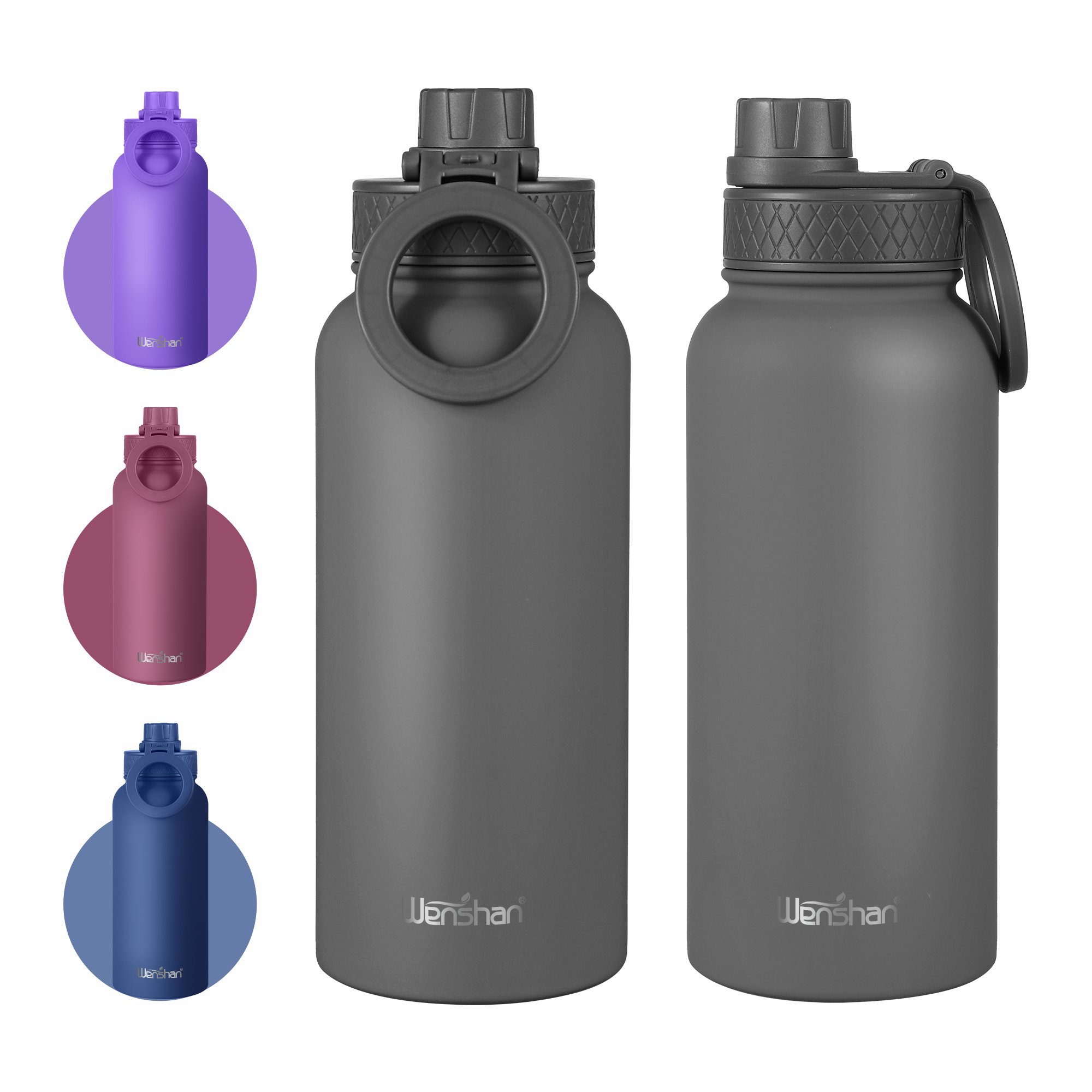 Dual Wall Stainless Steel Vacuum Flask New Water Bottle with Magnetic Phone Holder Sports Handle Lid Convenient Travel Drinking