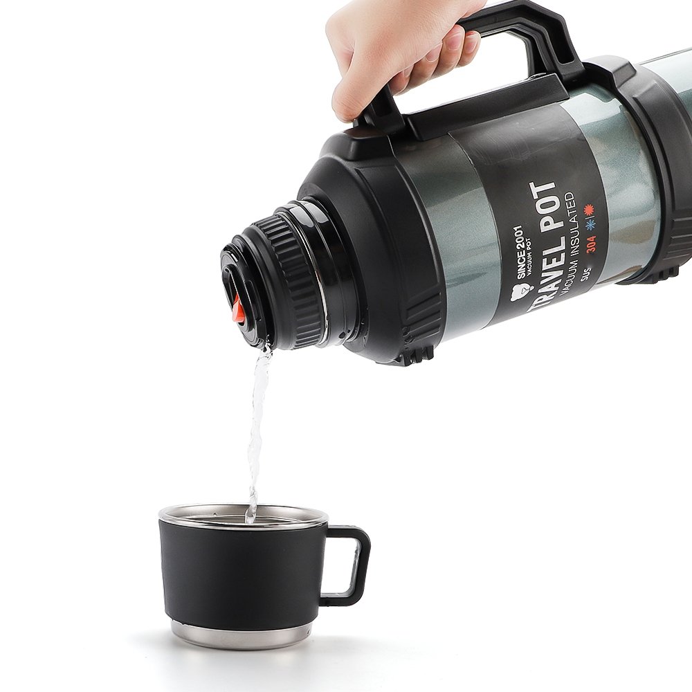 OKADI Large Stainless Steel Double-Wall Vacuum Insulated Coffee Thermos Pot for Travel, 120oz Big Capacity Termo Bottle