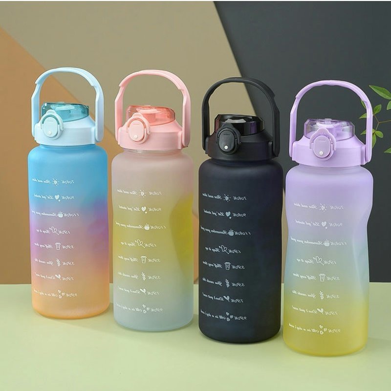 A005 Sports Water Bottle 3pcs/Set Motivational Water Bottle for Male Female Set 2000ML 900ML 280ML Portable Reusable Summer Cups
