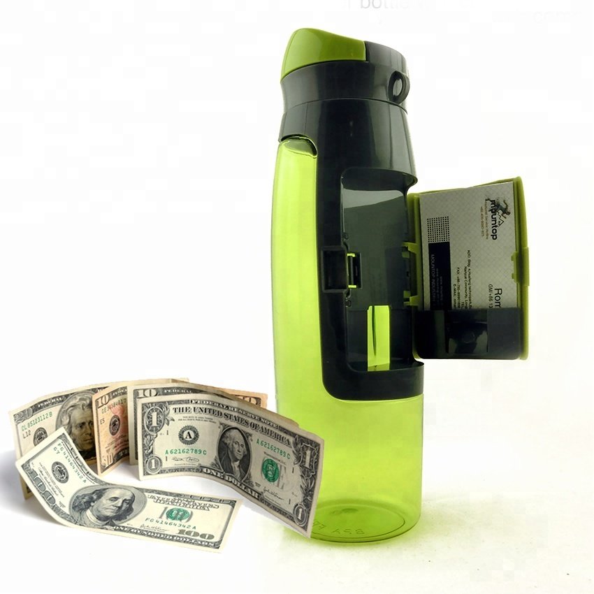 Trend 2024 New Product 750ml Portable Sport Plastic Drinking Water Bottle with Card Storage