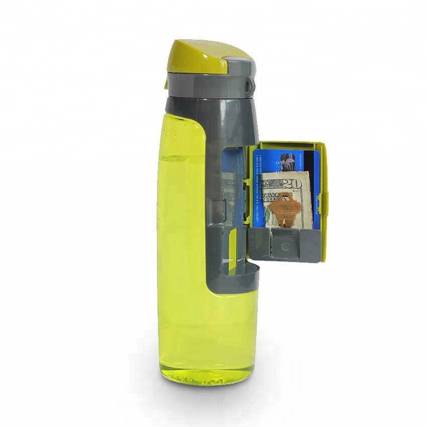 Trend 2024 New Product 750ml Portable Sport Plastic Drinking Water Bottle with Card Storage