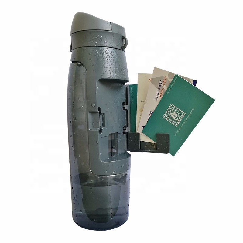 Trend 2024 New Product 750ml Portable Sport Plastic Drinking Water Bottle with Card Storage