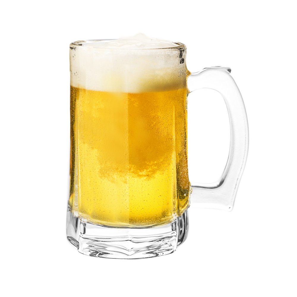 NOVARE Factory Wholesale 380 ml Custom Beer Mug Heavy Base Beer Glass Cup with Handle