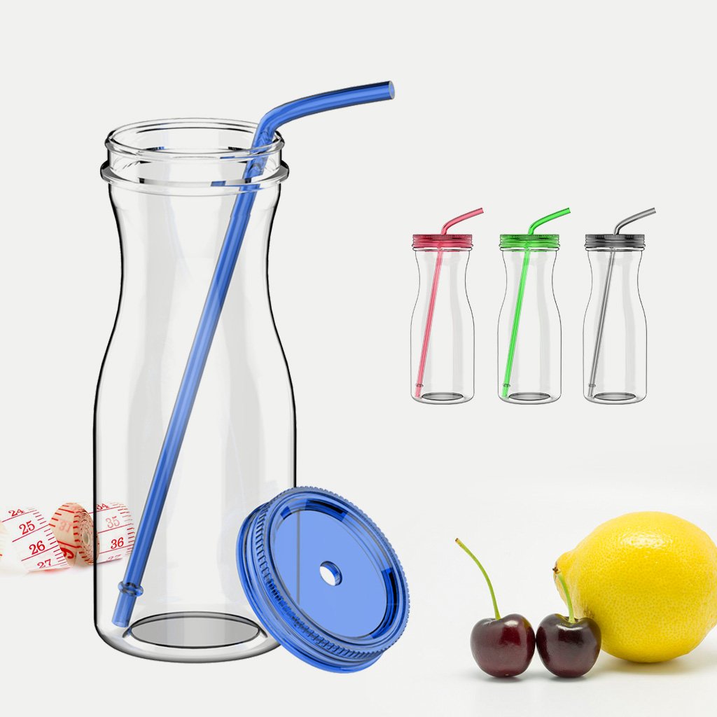 970ml 33oz New Design Easy Hold Plastic Coffee Mug Beer Mug with Straw and Lid