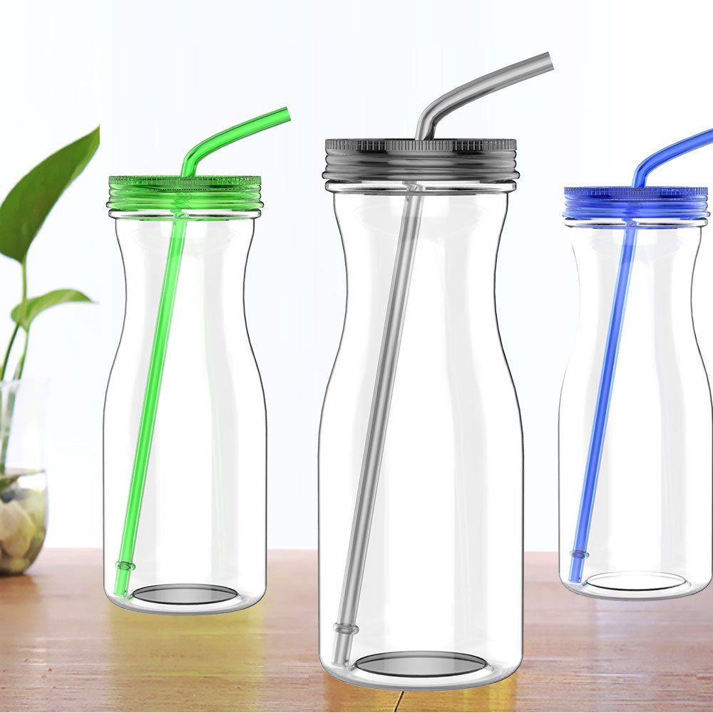 970ml 33oz New Design Easy Hold Plastic Coffee Mug Beer Mug with Straw and Lid