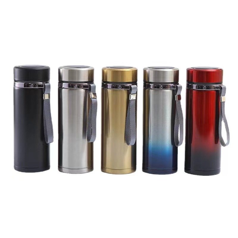 GZYSL 500ml Custom Logo Printing Double Walled Insulated Stainless Steel Vacuum Flask Portable Simple Outdoor Water Bottle