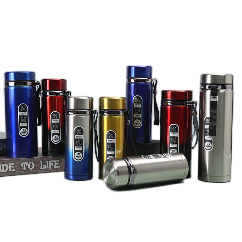 GZYSL 500ml Custom Logo Printing Double Walled Insulated Stainless Steel Vacuum Flask Portable Simple Outdoor Water Bottle