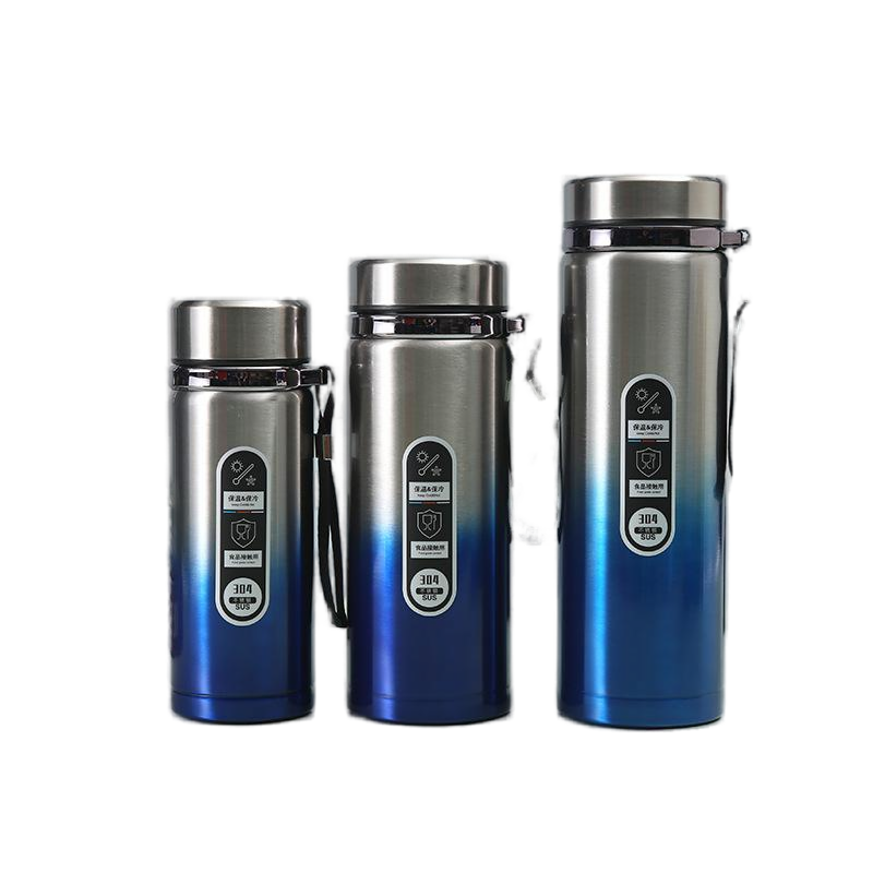 GZYSL 500ml Custom Logo Printing Double Walled Insulated Stainless Steel Vacuum Flask Portable Simple Outdoor Water Bottle