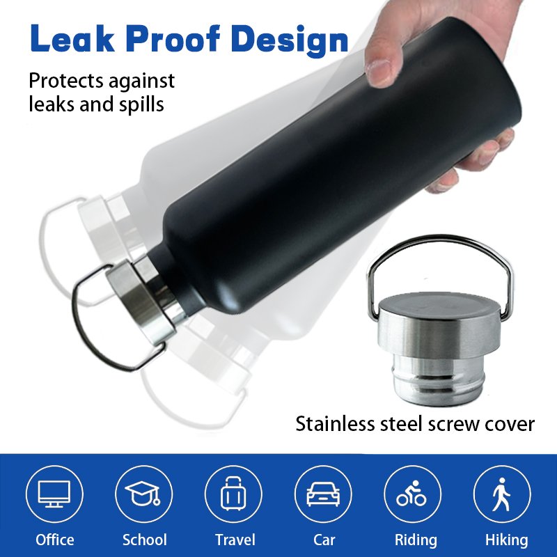 Customized Stainless Steel Metal Drink Bottle Double Walled Vacuum Flask Thermal Insulated Sport Water Bottles With Custom Logo