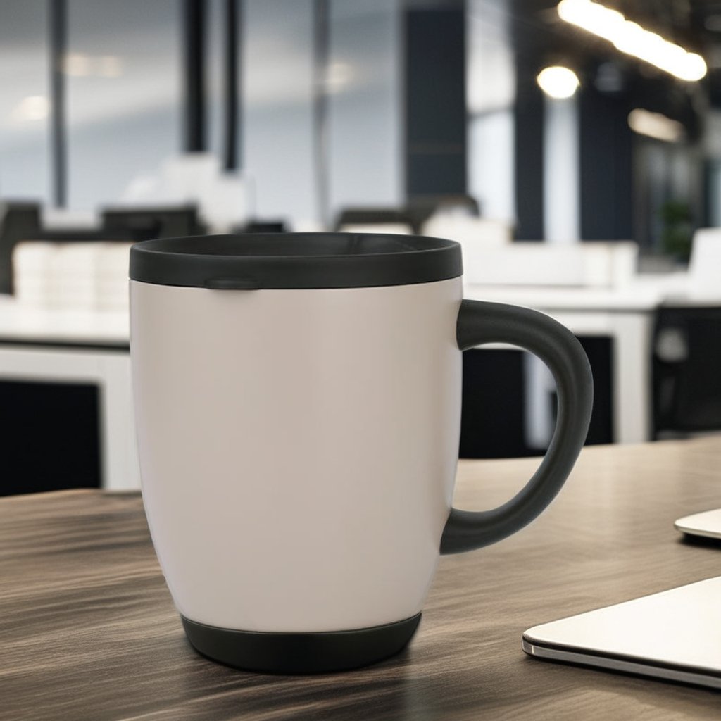 Beige 9oz Stainless Steel Tumbler Cup Powder Coated Double Wall Insulated Coffee Mug with Handle Eco-Friendly Wide Mouth Design