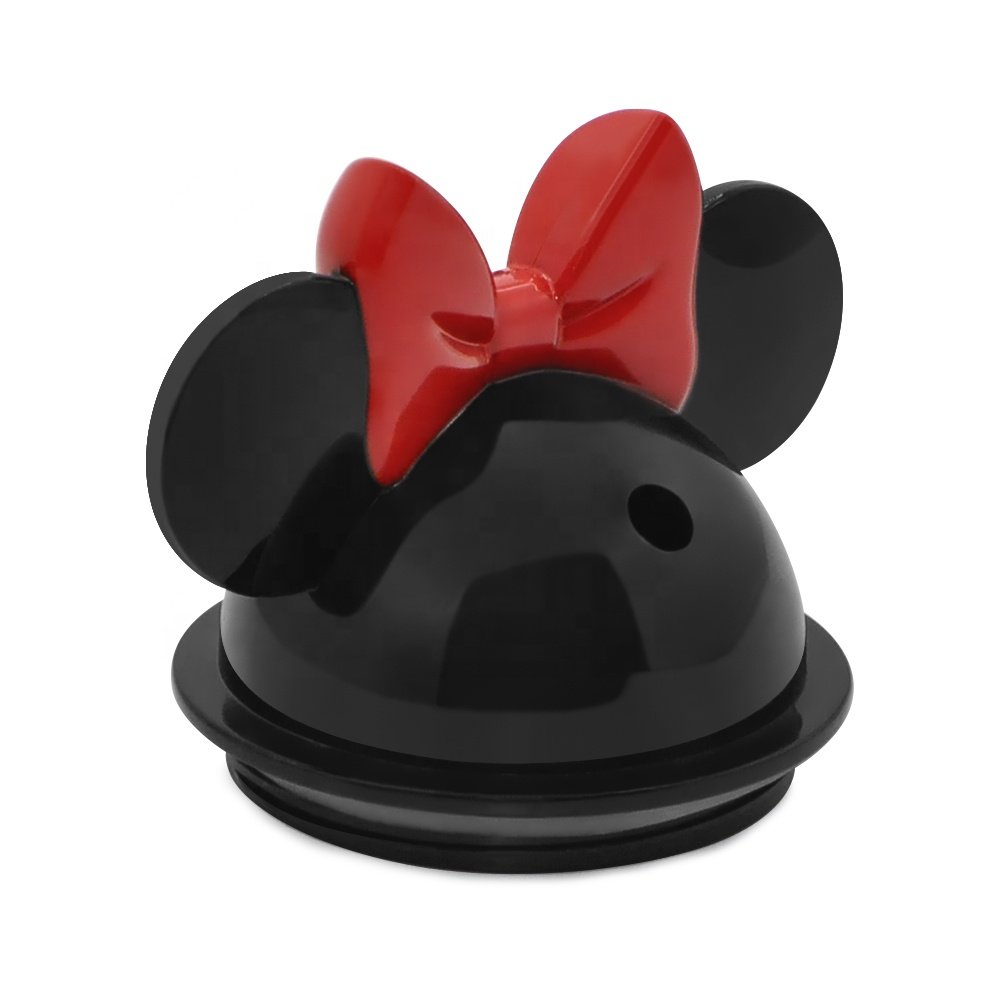 Wholesale 12oz/22oz Double Walled Mickey Minnie Ear Tumbler Lid Clear Acrylic Drinking Cup Kids Sippy Plastic Water Bottle