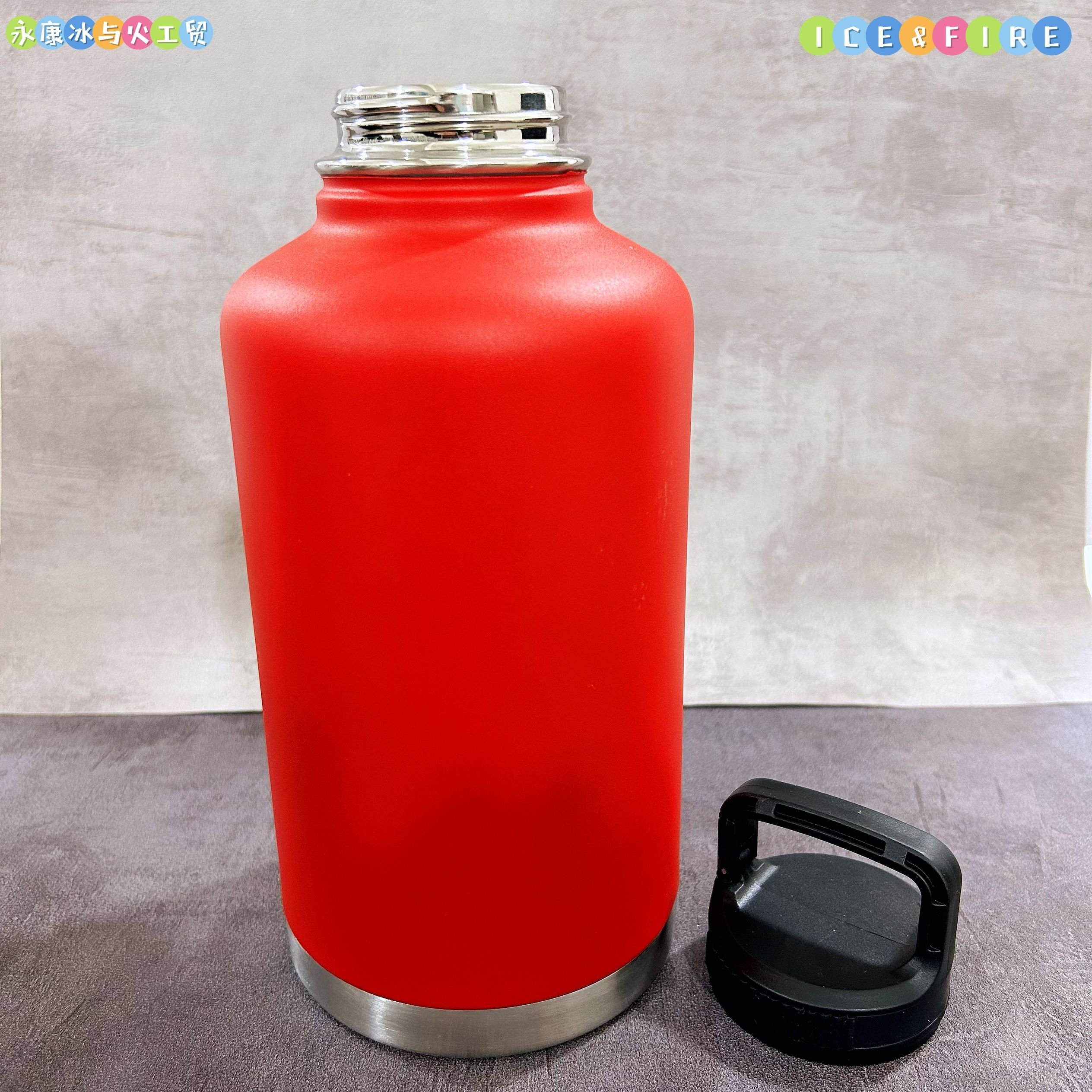 64 oz BPA Free Custom Logo Vacuum Flask Half Gallon Insulated Stainless Steel Food Grade Jugs Beer Rrowler with Grip Handle