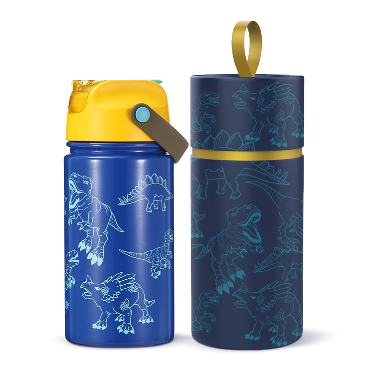 Best Selling Portable Customized Logo Stainless Steel Kids Drinking Insulated Water Bottle With Straw Lid
